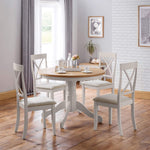 Davenport Oak/Elephant Grey Round Pedestal Table