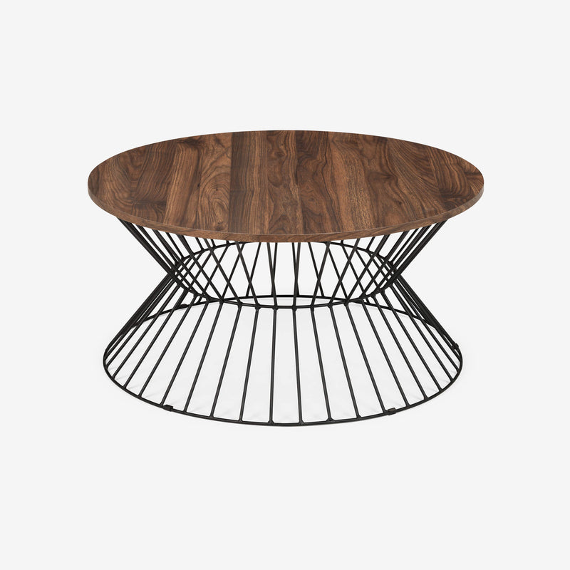 Jersey Round Wire Coffee Table Walnut