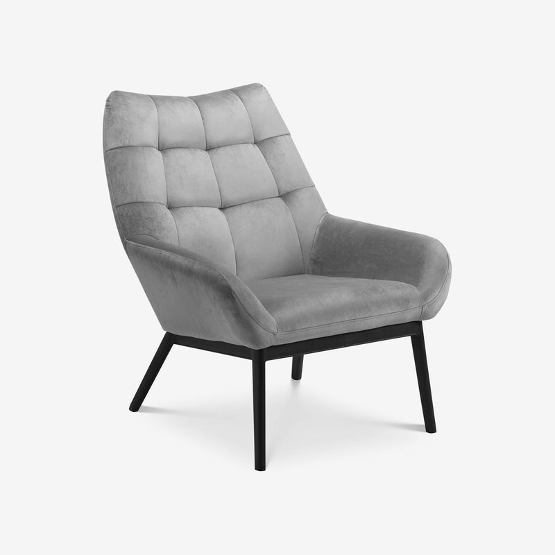 Lucerne Velvet Chair Grey