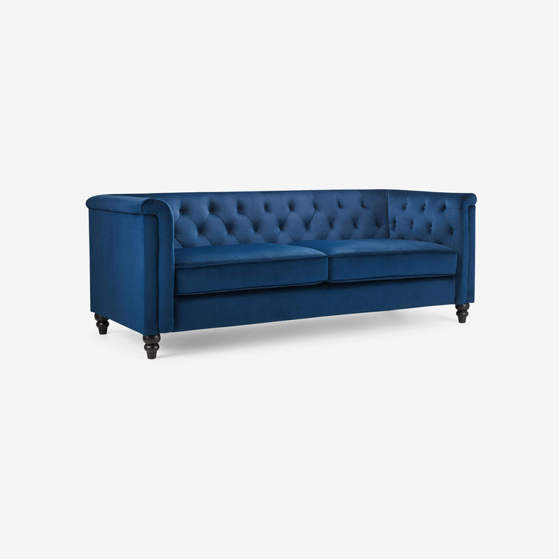 Sandringham 3 Seater Sofa Blue Velvet